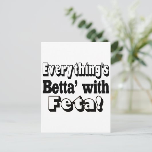 Beter met feta briefkaart (Staand voorkant)