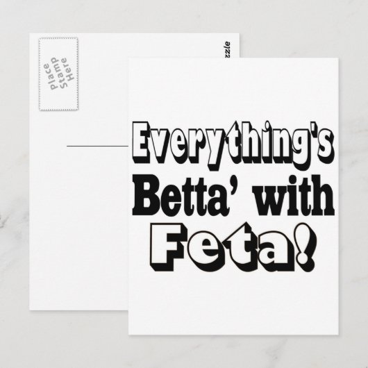 Beter met feta briefkaart (Voorkant / Achterkant)