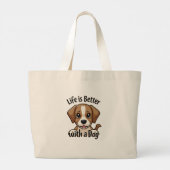 Beter met honden grote tote bag (Achterkant)