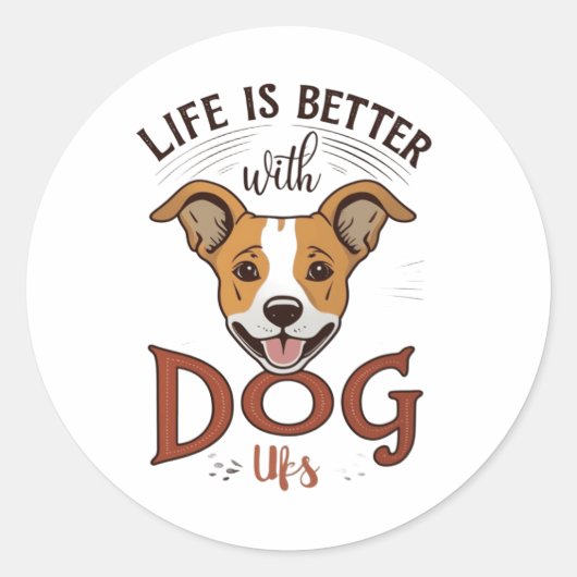 Beter met honden ronde sticker (Voorkant)