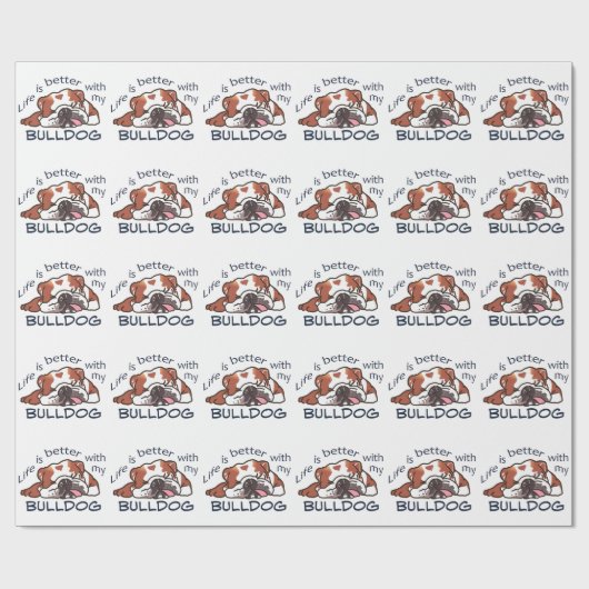 Beter met mijn Bulldog Cadeaupapier (Vlak)
