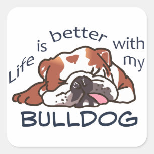 Beter met mijn Bulldog Vierkante Sticker