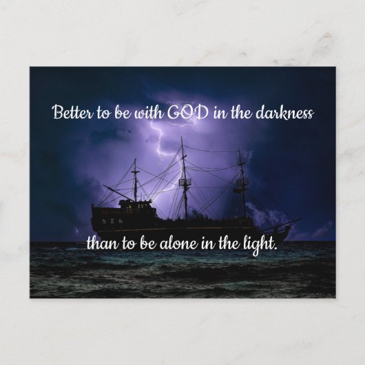 Beter om bij God in de duisternis te zijn dan alle Briefkaart (Voorkant)