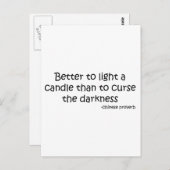 Beter om een kaarscitaat te belichten briefkaart (Voorkant / Achterkant)