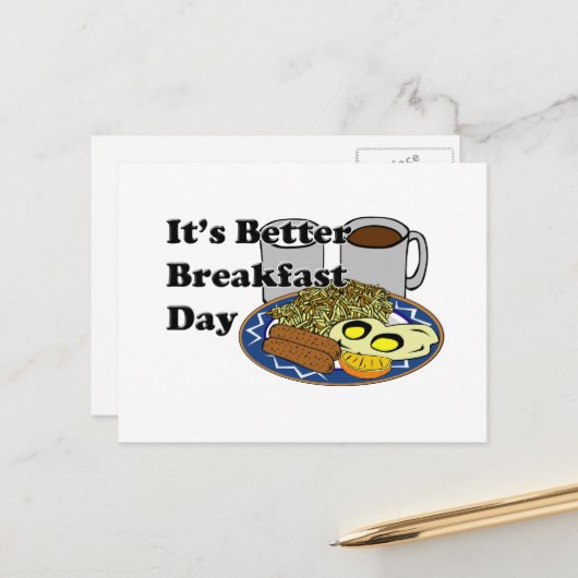 Beter Ontbijt Dag Briefkaart (Voorkant / Achterkant in situ)