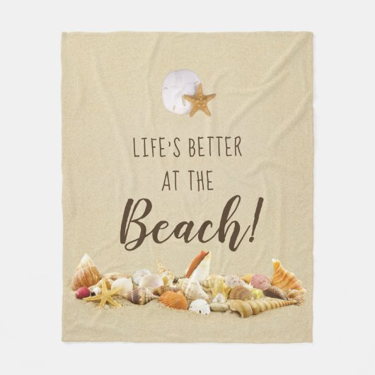 Beter op de strand Seashells fleece Blanket (Voorkant)