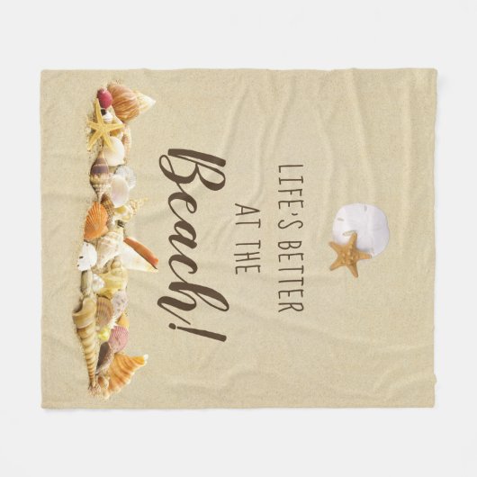 Beter op de strand Seashells fleece Blanket (Voorkant (Horizontaal))