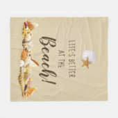Beter op de strand Seashells fleece Blanket Deken (Voorkant (Horizontaal))