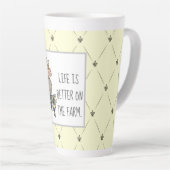 Beter op het Boerderij Gestapelde dieren Latte Mok (Rechterhoek)