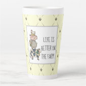 Beter op het Boerderij Gestapelde dieren Latte Mok (Voorkant)