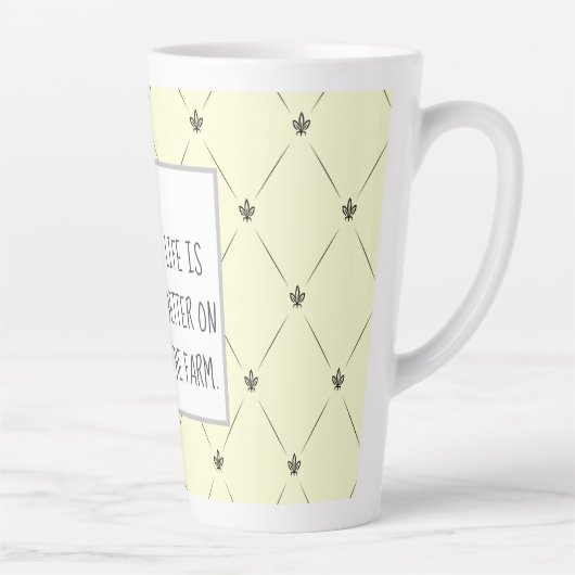 Beter op het Boerderij Gestapelde dieren Latte Mok (Rechts)