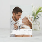 Beter samen Aangepaste foto Opslaan van de datum K Save The Date (Staand voorkant)