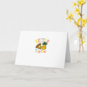 Beter Samen Ananas Pizza Grappig Kawaii Koppel Kaart (Gele Bloem)
