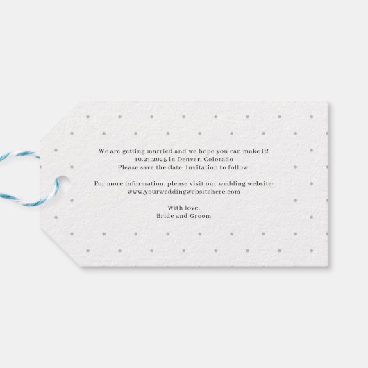 Beter samen BEWERKBARE KLEUR Save the Date Label Cadeaulabel (Achterkant Horizontaal)