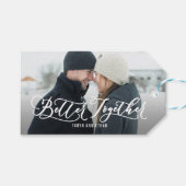 Beter samen BEWERKBARE KLEUR Save the Date Label Cadeaulabel (Voorkant (Horizontaal))