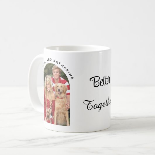 Beter Samen Bewerkbare Naam | Aangepaste Boogfoto Koffiemok (Voorkant links)