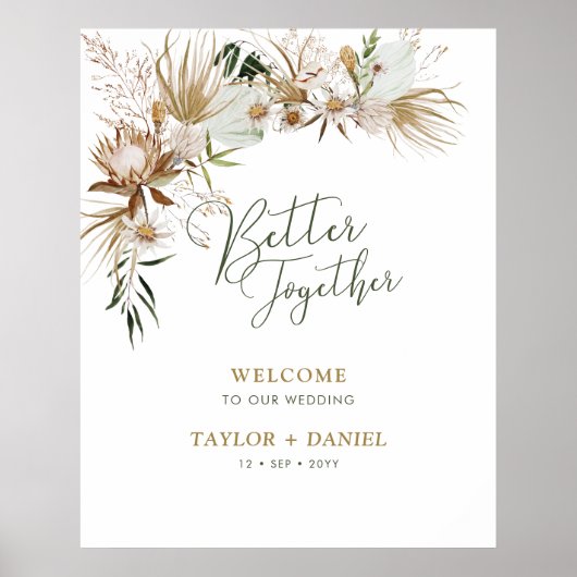 Beter Samen | Boho Boheemse Trouw Welkom Poster (Voorkant)
