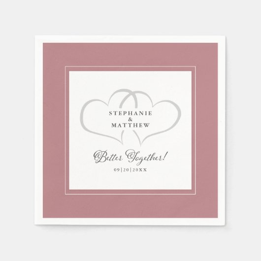 Beter samen bruiloft Verloving stoffig Roos roze Servet (Voorkant)