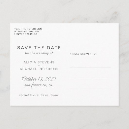 Beter samen de foto van de manuscriptbruiloft spar aankondigingskaart (Achterkant)