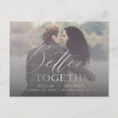 Beter samen de foto van de manuscriptbruiloft spar aankondigingskaart (Voorkant)