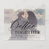 Beter samen de foto van de manuscriptbruiloft spar aankondigingskaart (Voorkant)