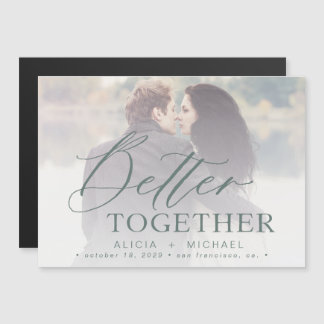 Beter samen de foto van de manuscriptbruiloft spar magnetische uitnodiging