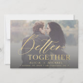 Beter samen de foto van de manuscriptbruiloft spar magnetische uitnodiging (Voorkant)