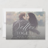 Beter samen de foto van de manuscriptbruiloft spar magnetische uitnodiging (Voorkant)