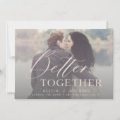 Beter samen de foto van de manuscriptbruiloft spar magnetische uitnodiging (Voorkant)