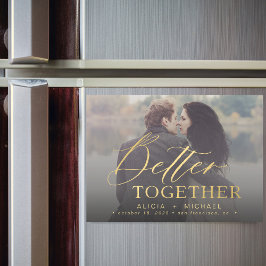 Beter samen de foto van de manuscriptbruiloft spar magnetische uitnodiging