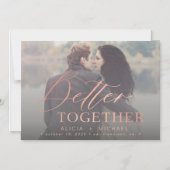 Beter samen de foto van de manuscriptbruiloft spar magnetische uitnodiging (Voorkant)