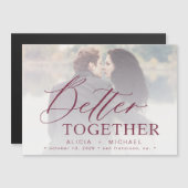 Beter samen de foto van de manuscriptbruiloft spar magnetische uitnodiging (Voorkant / Achterkant)