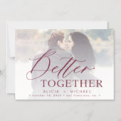 Beter samen de foto van de manuscriptbruiloft spar magnetische uitnodiging (Voorkant)