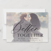 Beter samen de foto van de manuscriptbruiloft spar magnetische uitnodiging (Voorkant)