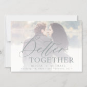 Beter samen de foto van de manuscriptbruiloft spar magnetische uitnodiging (Voorkant)