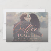 Beter samen de foto van de manuscriptbruiloft spar save the date (Voorkant)