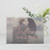 Beter samen de foto van de manuscriptbruiloft spar save the date (Staand voorkant)