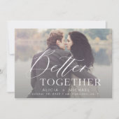 Beter samen de foto van de manuscriptbruiloft spar save the date (Voorkant)