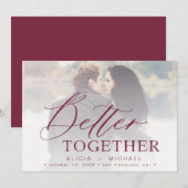 Beter samen de foto van de manuscriptbruiloft spar save the date (Voorkant / Achterkant)