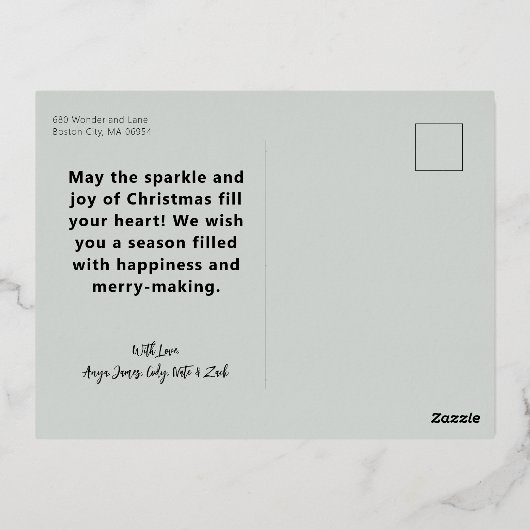 Beter samen drie foto's folie feestdagen briefkaart (Achterkant)