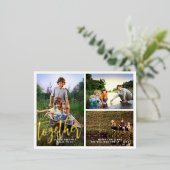 Beter samen drie foto's folie feestdagen briefkaart (Staand Voorkant)