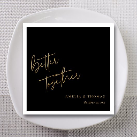 Beter samen Elegant Goud Hand-Lettered Bruiloft Servet