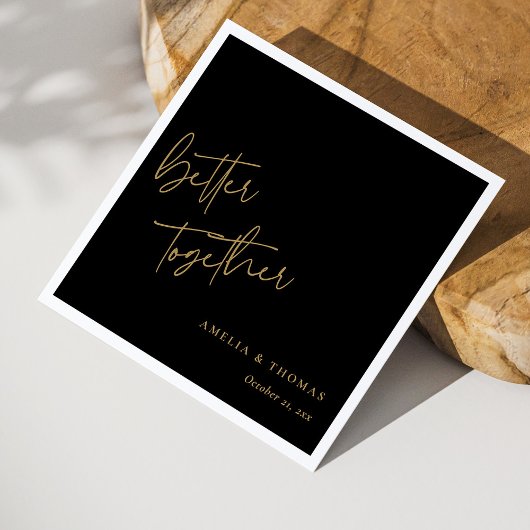 Beter samen Elegant Goud Hand-Lettered Bruiloft Servet