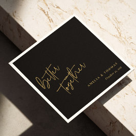Beter samen Elegant Goud Hand-Lettered Bruiloft Servet