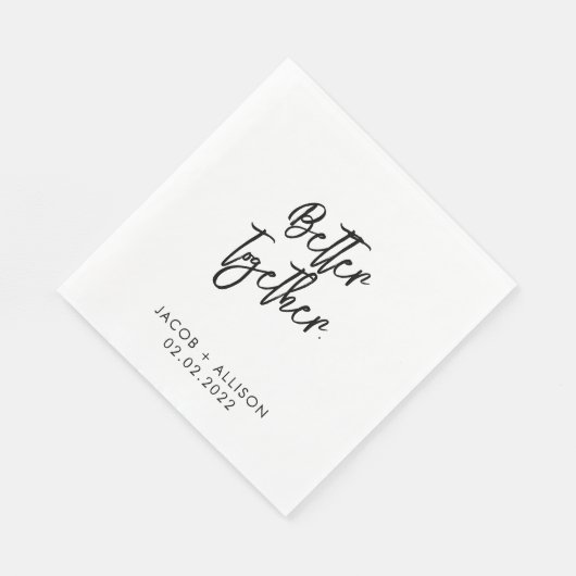 Beter Samen Elegante Moderne Trouwdag Servet (Hoek)