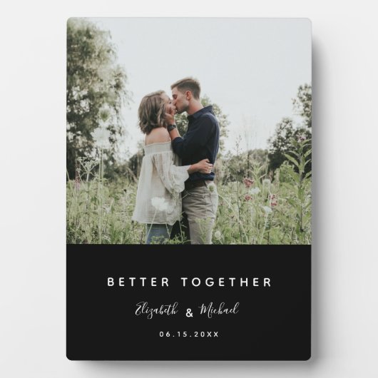Beter samen Foto modern Elegant Eenvoudig script Fotoplaat (voorkant)