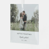 Beter samen Foto modern Elegant Eenvoudig script Glas Ornament (Voorkant links)