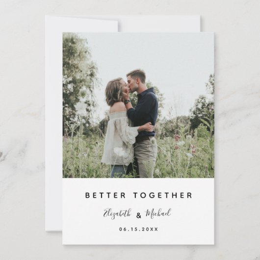 Beter samen Foto modern Elegant Eenvoudig script Save The Date (Voorkant)