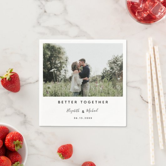 Beter samen Foto modern Elegant Eenvoudig script Servet (Insitu)