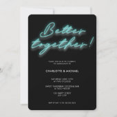 Beter samen Foto Neon Turquoise Verloving Kaart (Voorkant)